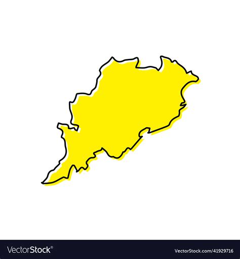 Simple outline map of odisha is a state india Vector Image