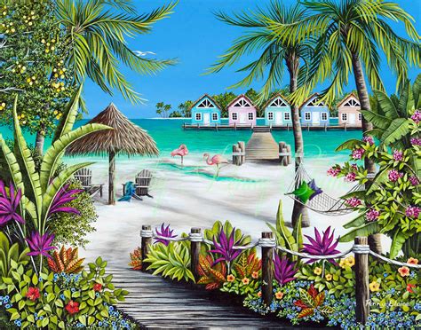 Tropical Escape, Tropical Art, Coastal Art, Coastal Home Decor, Beach Art, Beach Decor, Beach ...