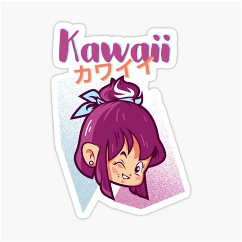 "Kawaii Anime Girl Winking." Sticker for Sale by NellieChristi | Redbubble