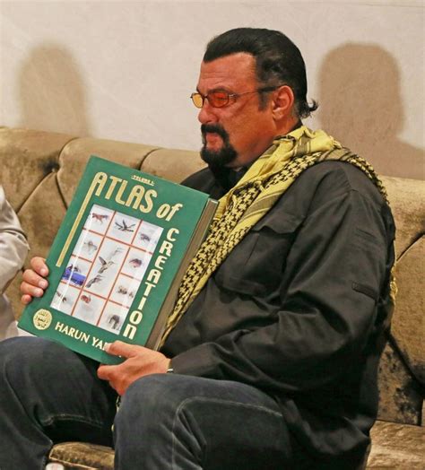 Esteemed Actor Steven Seagal with Esteemed Adnan Oktar's Book (Harun Yahya) "Atlas of Creation ...