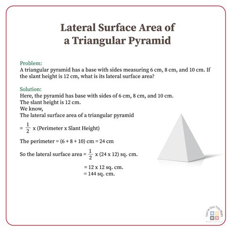 Formula for Surface Area of a Triangular Pyramid | 6 Free Worksheets