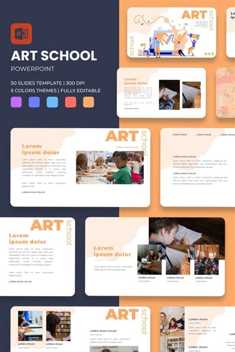 Art School Powerpoint Template: 50 Slides – MasterBundles