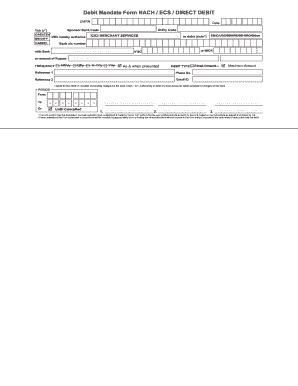 Debit Mandate Form NACH ECS DIRECT DEBIT - Fill Out and Sign Printable ...