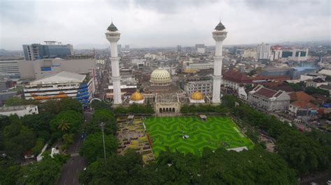 Aerial View of the Masjid Raya Bandung or Grand Mosque of Bandung in the Month of Ramadan Stock ...