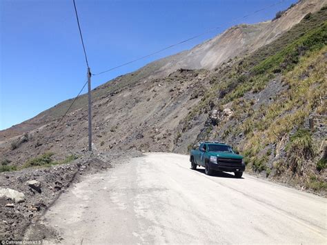 Photos show Highway 1 buried under rock after mudslide | Daily Mail Online