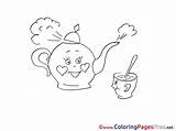 Kettle Cup Of Tea For Free Coloring Pages Download sketch template