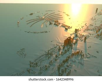 3d Illustration Dubai City 3d Map Stock Illustration 1642348996 ...