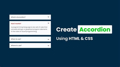 How To Make Accordion Design Using HTML And CSS Step By Step - YouTube