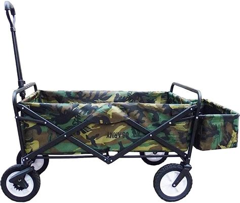 Amazon.com: KNOXC Trolleys, Garden Cart 4-Wheel Folding Trolley - Foldable Pull Wagon Beach ...