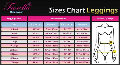 leggings size chart usa