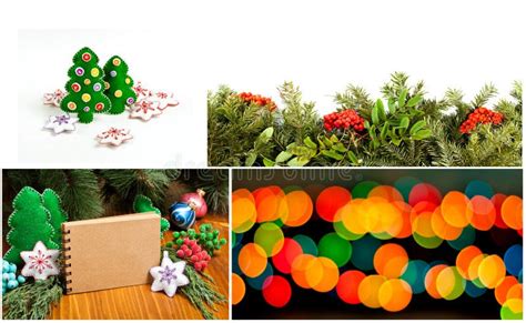 Set Of Christmas And New Years Decorations Stock Photo - Image of light ...