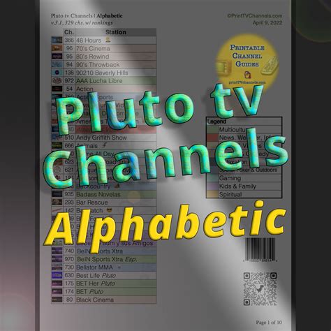 Printable Pluto Tv Channel Guide