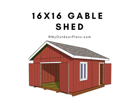 16x16 Gable Shed Plans in 2022 | Shed plans, Shed, Large sheds