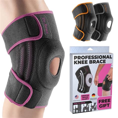 Dr. Brace ELITE Knee Brace with Side Stabilizers & Patella Gel Pads for ...