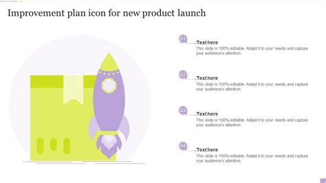 Improvement Plan Icon For New Product Launch PPT Sample