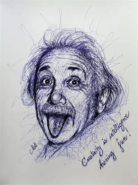 Albert Einstein Thin Blue Line Art Funky Wall Art Quote - Etsy | Pen ...