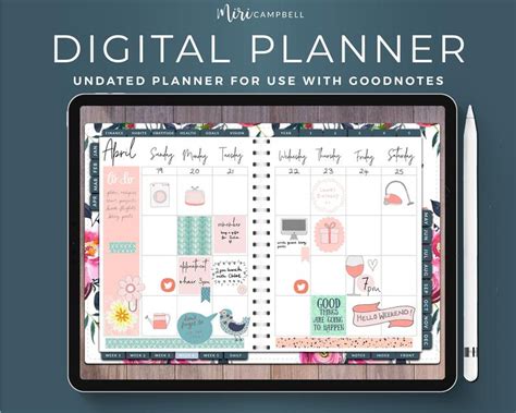 iPad Planner, Undated Digital Planner, Digital Trackers, Digital ...