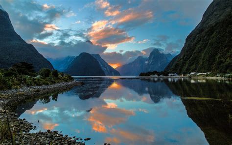 wallpaper milford sound, new zealand, bay HD : Widescreen : High Definition : Fullscreen