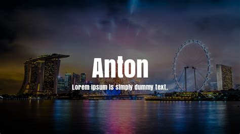 Anton Font Family : Download Free for Desktop & Webfont