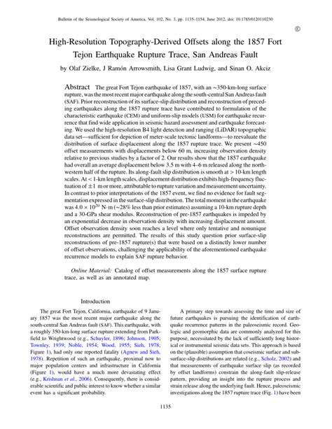 (PDF) High-Resolution Topography-Derived Offsets along the 1857 Fort ...