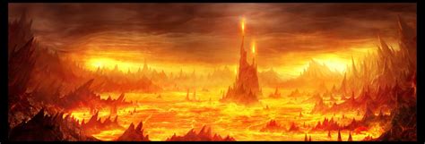 Lake of Fire | Fantasy artwork, Lake of fire, Painting