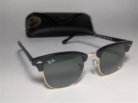 Vintage Ray-ban Clubmaster Sunglasses RB 3016 Black and Gold - Etsy