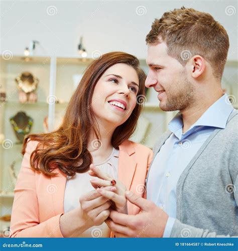 Couple in Love at the Jeweler Stock Image - Image of wedding, jewelry: 181664587