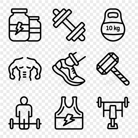 Pack Of Gym Equipment Icons Vector, Athletes, Weightlifting, Icon PNG Hd Transparent Image And ...