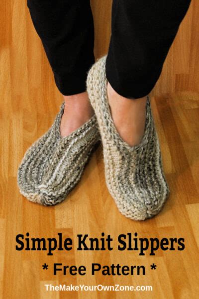 Simple Knit Slippers {Free Pattern}