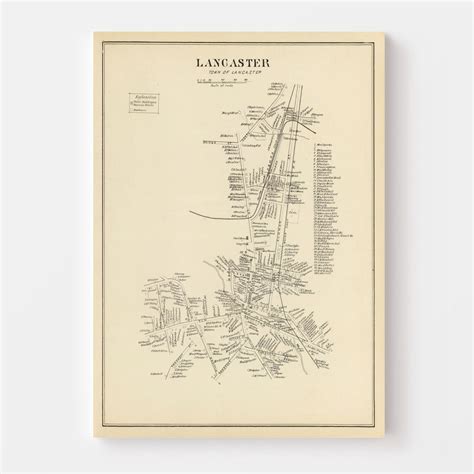 Vintage Map of Lancaster, New Hampshire 1892 by Ted's Vintage Art