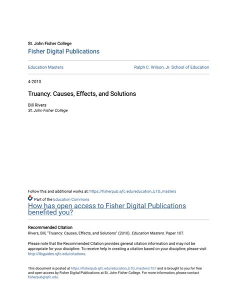 Truancy: Causes, Effects, and Solutions - DocsLib