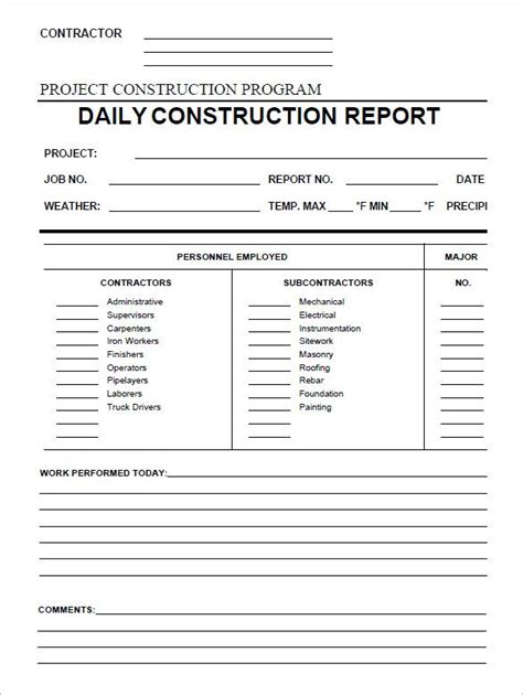 Daily Progress Report Format Construction Project In Excel ~ Excel Templates