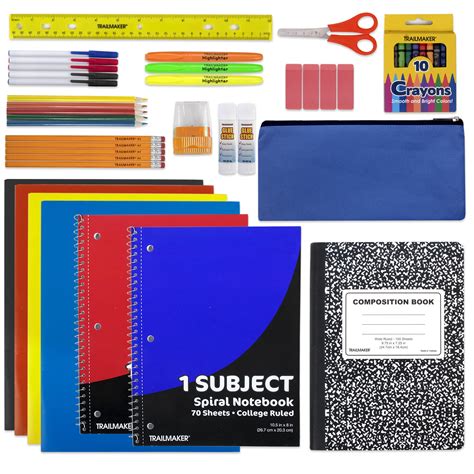 45 Piece School Supply Kit Grades K-12 School Essentials Includes ...