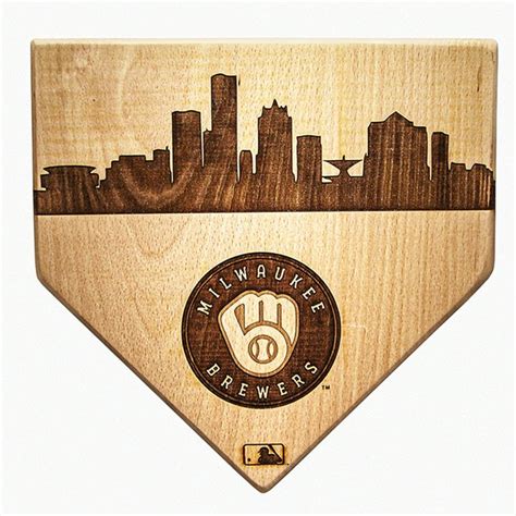 Laser Engraved Home Plate // Skyline Series // Milwaukee Brewers | Laser engraved wood, Boho ...