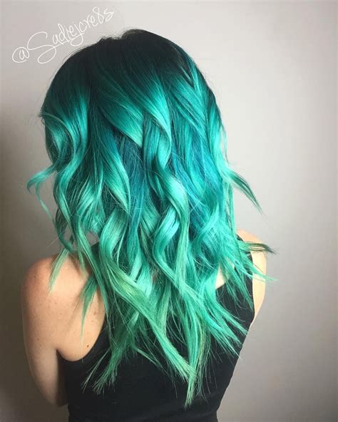 Instagram photo by Sadie Gray Hairstylist • May 12, 2016 at 2:00pm UTC | Ombre hair color, Green ...