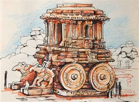 hampi temple drawings - Google Search | Temple drawing, Fashion illustration watercolor ...