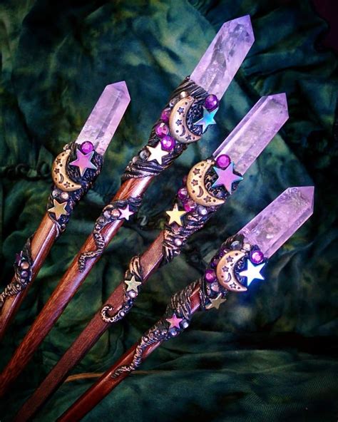 Lovely crystal wands Witch Wand, Wizard Wand, Crystal Aesthetic, Witchy ...