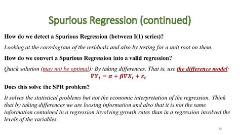 How to detect spurious regression