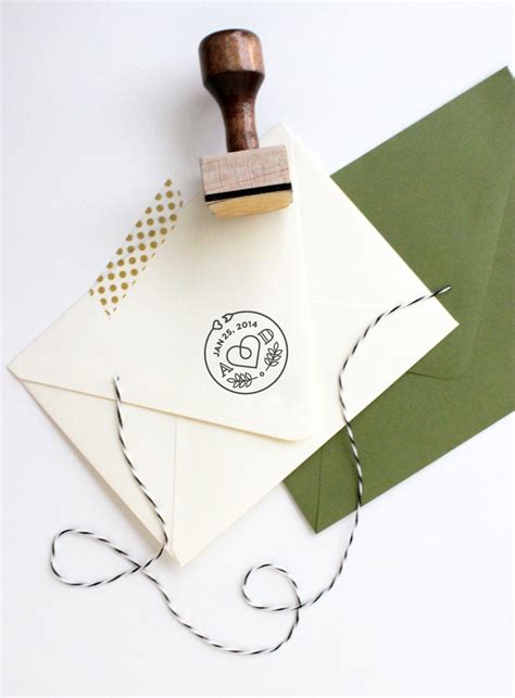 Custom Monogram Stamp by GoldFoxPaper on Etsy