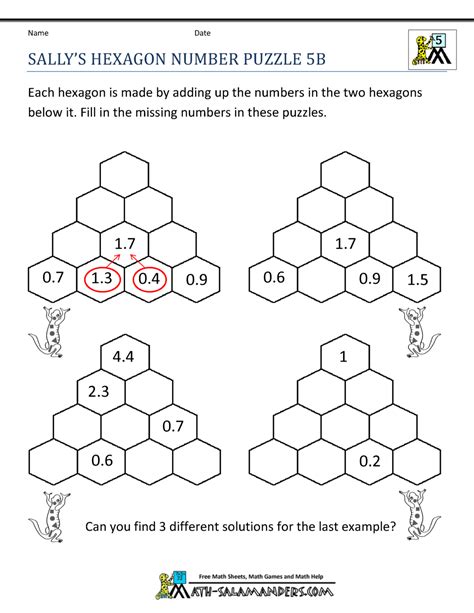 Printable Math Puzzles 5th Grade