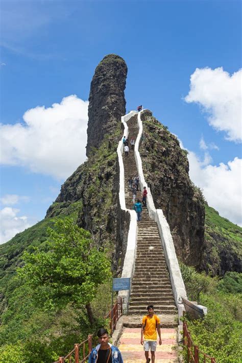 Vertical Shot of the Staircase on the Mangi Tungi Hill,India Editorial Photo - Image of popular ...