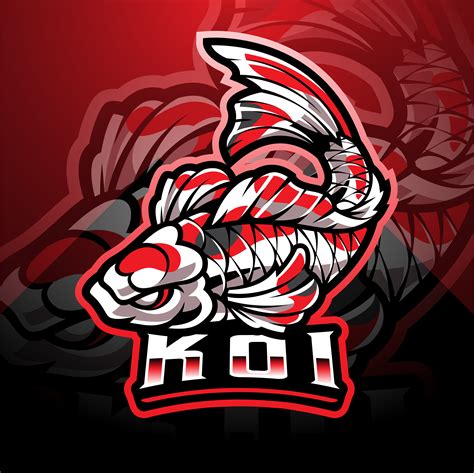 Koi fish esport mascot logo design By Visink | TheHungryJPEG