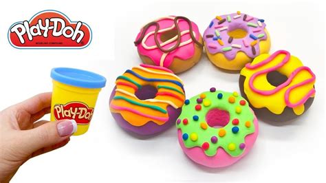 Play Doh Rainbow Donuts. How to make Toy Food out of Play Doh Clay DIY. ... | Clay crafts for ...