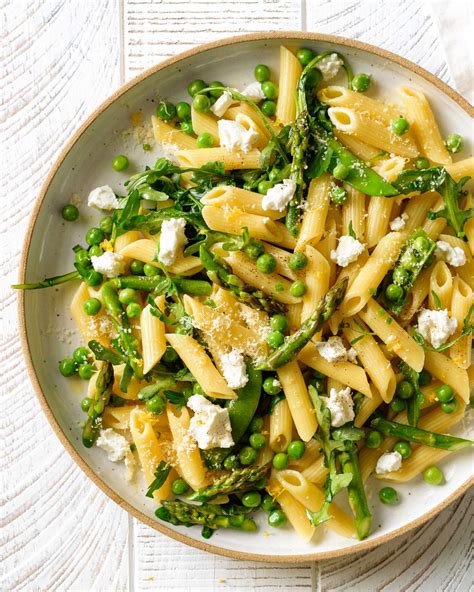 Spring Vegetable Pasta with Goat Cheese - Fork Knife Swoon