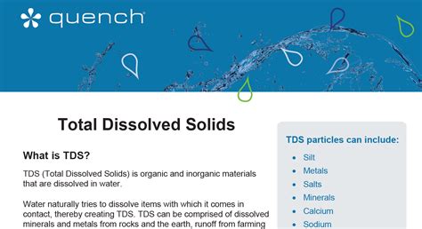 TDS Information Sheet | Total Dissolved Solids | Quench Water