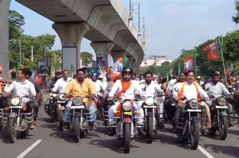 Telangana BJP takes out bike rally ahead of Liberation Day