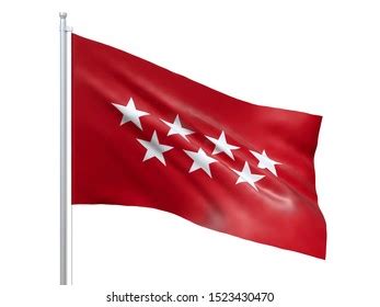 Madrid Autonomous Community Spain Flag Waving Stock Illustration ...