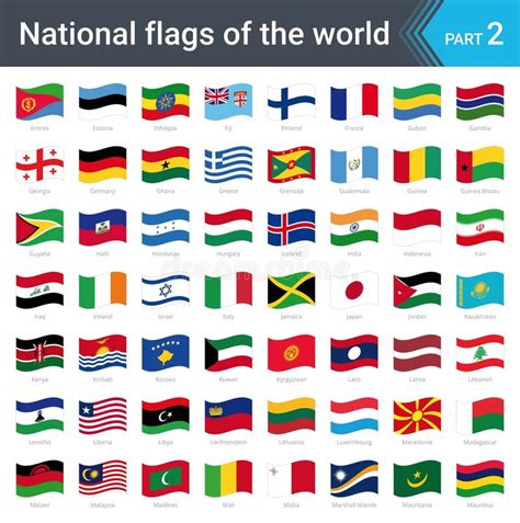 All National Flags of the World with Names - High Quality Vector Flag ...