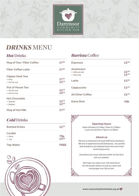 The Hub Cafe Menu