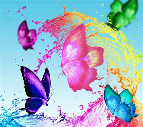 Rainbow butterflies | Abstract art wallpaper, Butterfly wallpaper ...